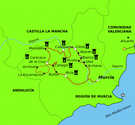 Mapa del recorrido "En busca de los últimos moriscos".